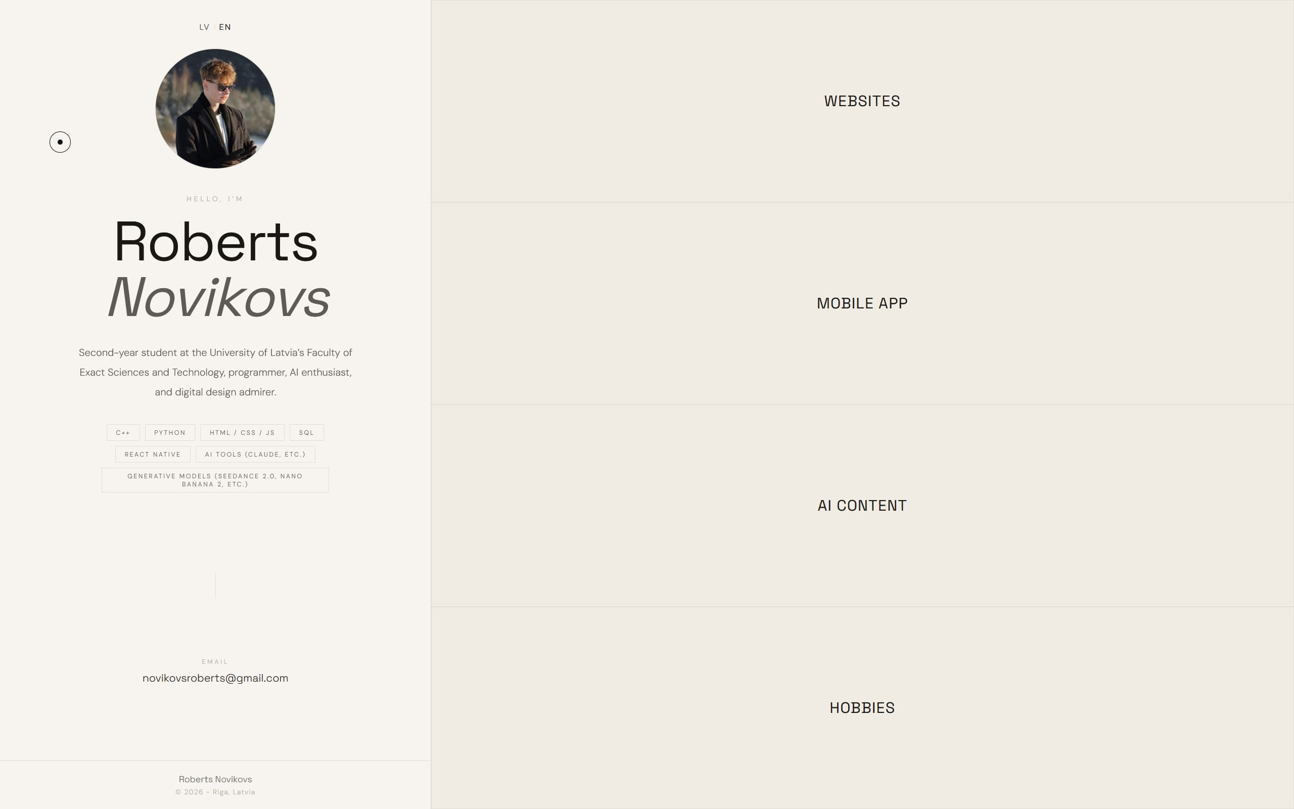 Roberts Novikovs portfolio
